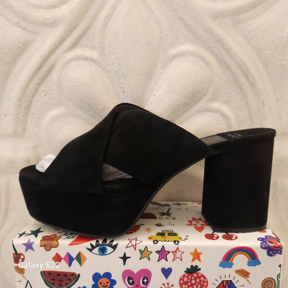 Jeffrey Campbell Black Suede Leather "Coerce" Platform Sandals. NIB. Size 9.5 - Picture 2 of 10